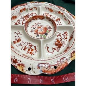 Vintage Hand Painted Floral Divided‎ Serving Dish Plate Made In Japan Appetizer